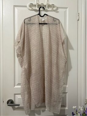 Sole Society Sheer Blush-Cream Kimono Cover-Up